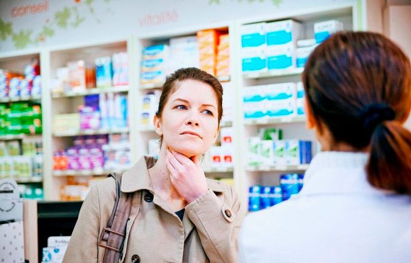 Urval av läkemedel för smärta i nasofarynx vid apoteket